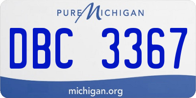 MI license plate DBC3367
