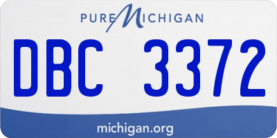 MI license plate DBC3372