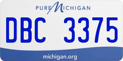 MI license plate DBC3375