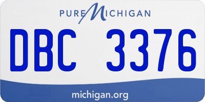MI license plate DBC3376