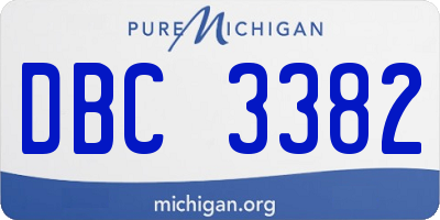 MI license plate DBC3382