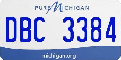 MI license plate DBC3384