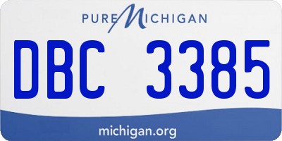MI license plate DBC3385