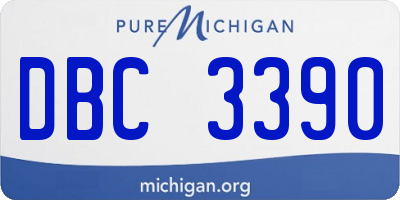 MI license plate DBC3390