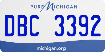 MI license plate DBC3392