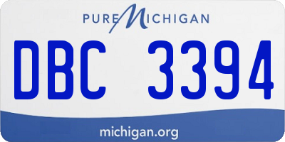MI license plate DBC3394