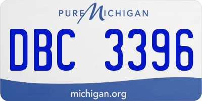 MI license plate DBC3396