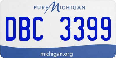 MI license plate DBC3399
