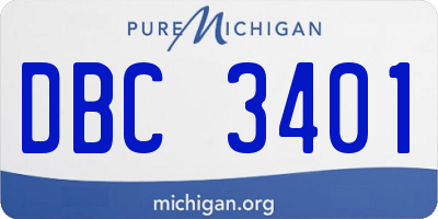MI license plate DBC3401