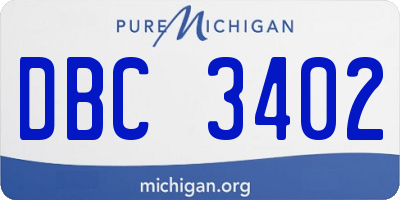 MI license plate DBC3402