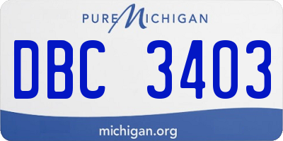MI license plate DBC3403