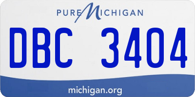 MI license plate DBC3404