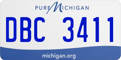 MI license plate DBC3411