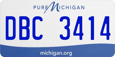 MI license plate DBC3414