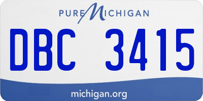 MI license plate DBC3415