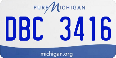 MI license plate DBC3416