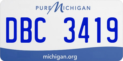 MI license plate DBC3419