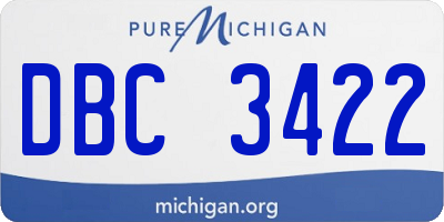 MI license plate DBC3422