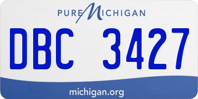 MI license plate DBC3427