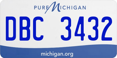 MI license plate DBC3432