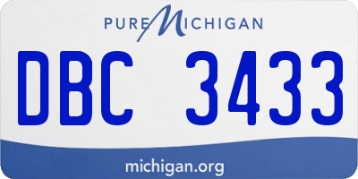 MI license plate DBC3433