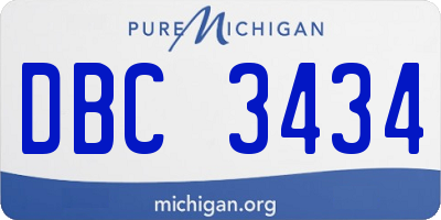 MI license plate DBC3434