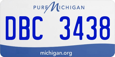 MI license plate DBC3438