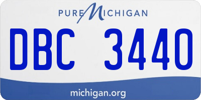 MI license plate DBC3440