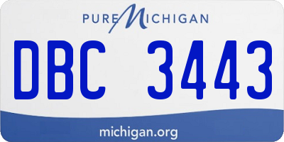 MI license plate DBC3443