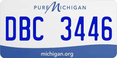 MI license plate DBC3446