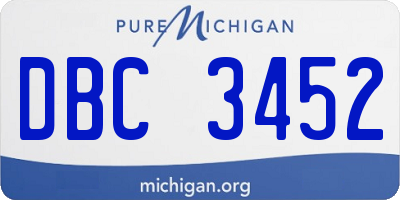 MI license plate DBC3452