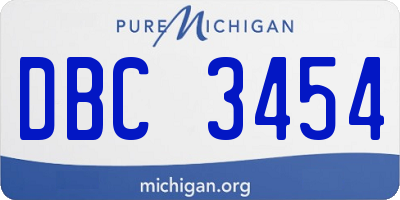 MI license plate DBC3454