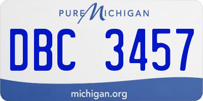 MI license plate DBC3457
