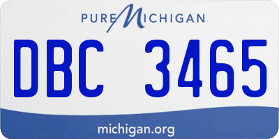 MI license plate DBC3465