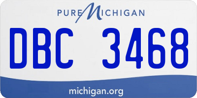 MI license plate DBC3468