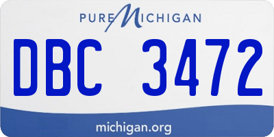 MI license plate DBC3472