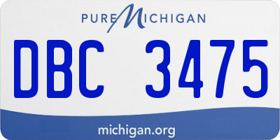 MI license plate DBC3475