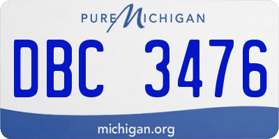 MI license plate DBC3476