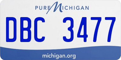 MI license plate DBC3477