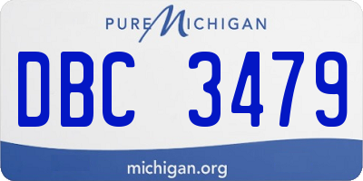 MI license plate DBC3479