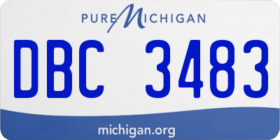 MI license plate DBC3483