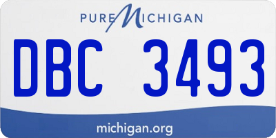 MI license plate DBC3493