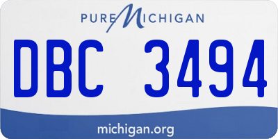 MI license plate DBC3494