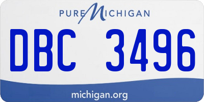 MI license plate DBC3496