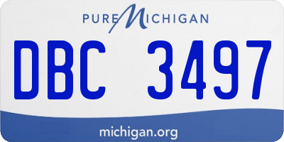 MI license plate DBC3497