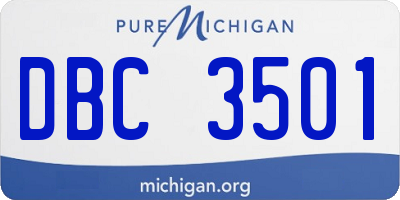 MI license plate DBC3501