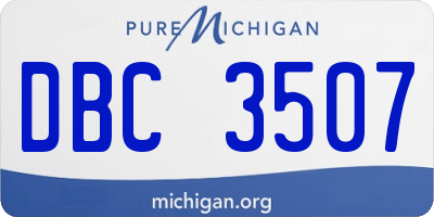 MI license plate DBC3507
