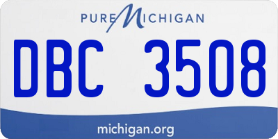 MI license plate DBC3508