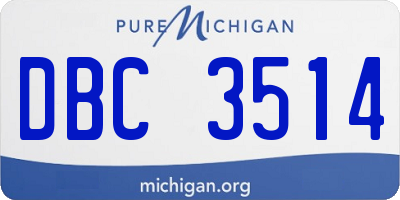MI license plate DBC3514