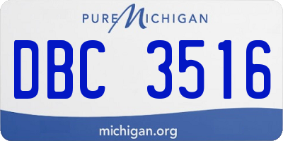 MI license plate DBC3516